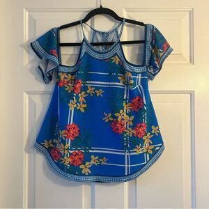 Flying Tomato Floral Halter Too with Off the Shoulder Sleeves